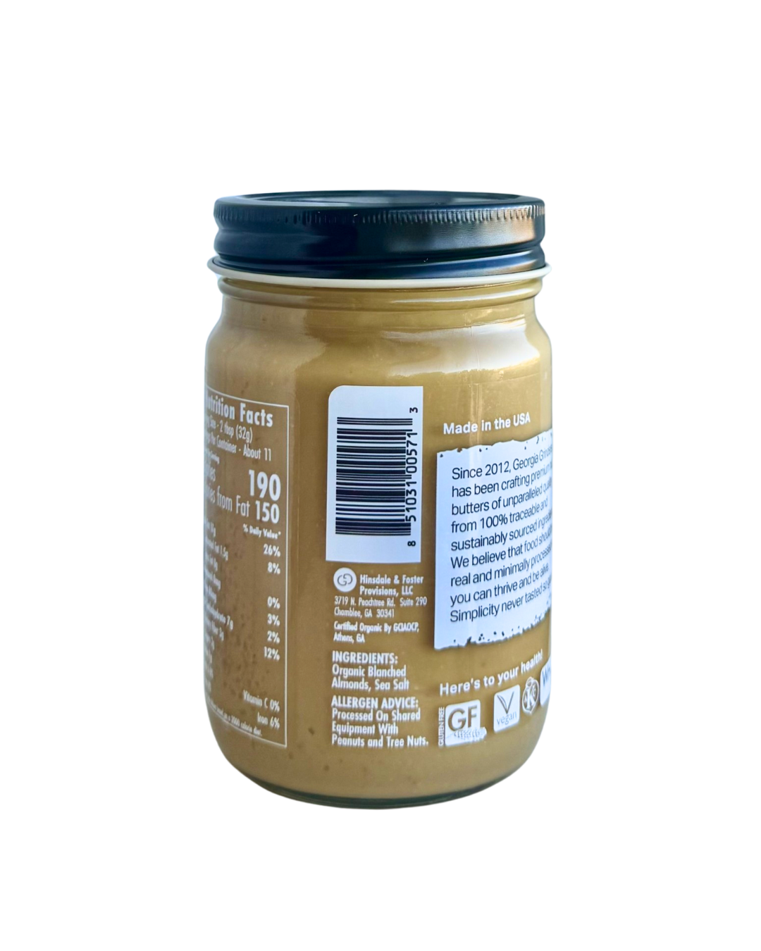 **NEW PRODUCT!!  Organic Almond Butter- Creamy + Blanched**